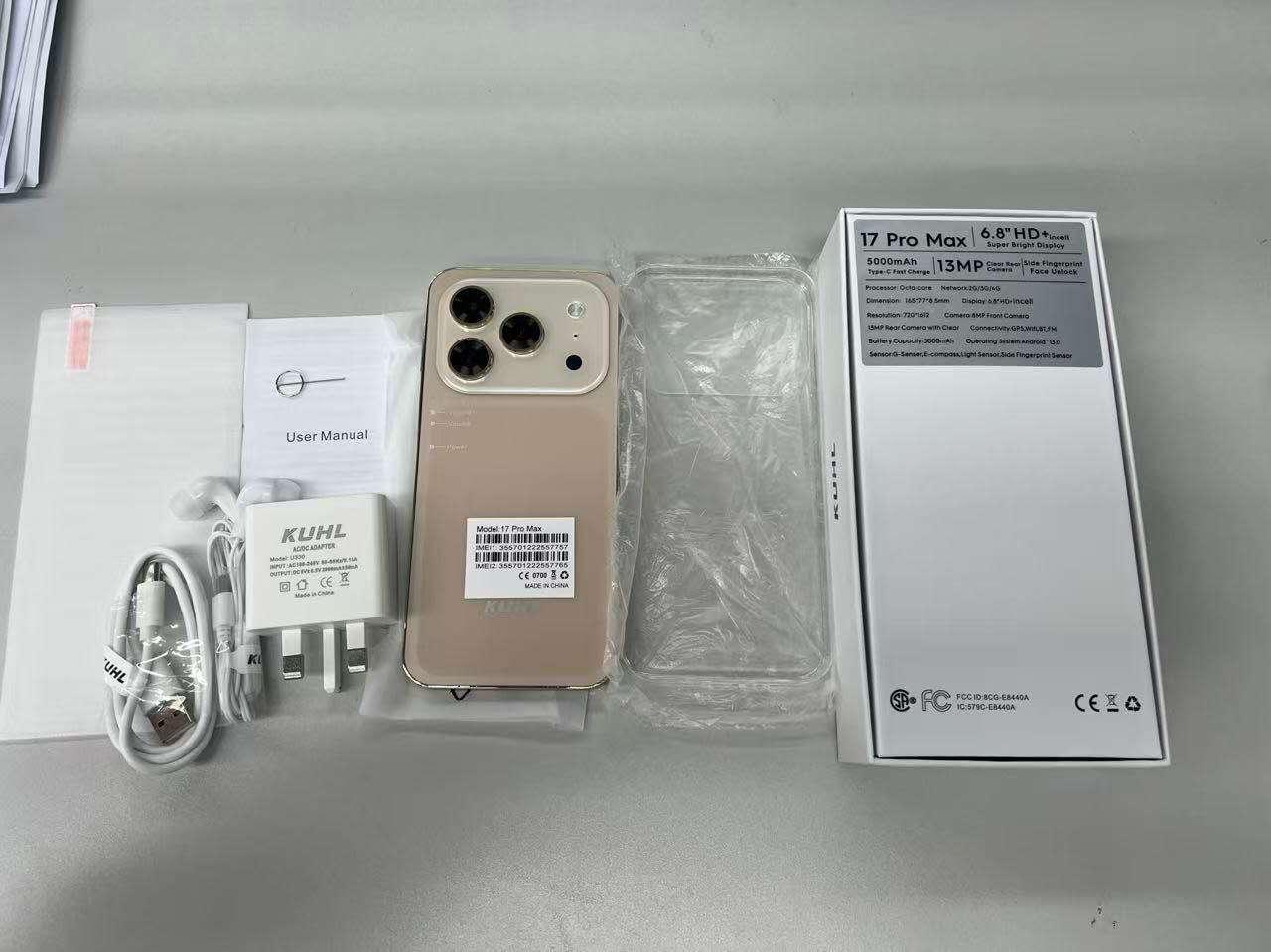 Kuhl 17 Pro Max 8GB + 128GB 6.8" Brand New Android Smartphone